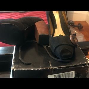 Suede platform heels peep toe absolutely gorgeous